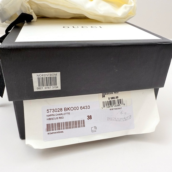 Gucci Charlotte Matelesse Espadrille Marmont Slide Sandal Hibiscus Red Leather 8 - Picture 16 of 16